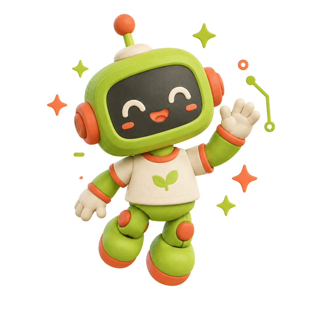 Neural Threads robot mascot waving